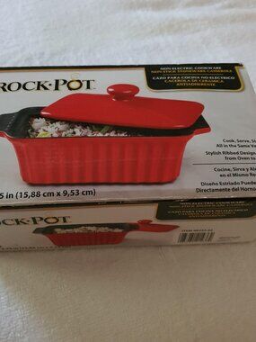 Crock-Pot Red 2pc. Denhoff Non-Stick Stoneware Casserole Dish With Lid